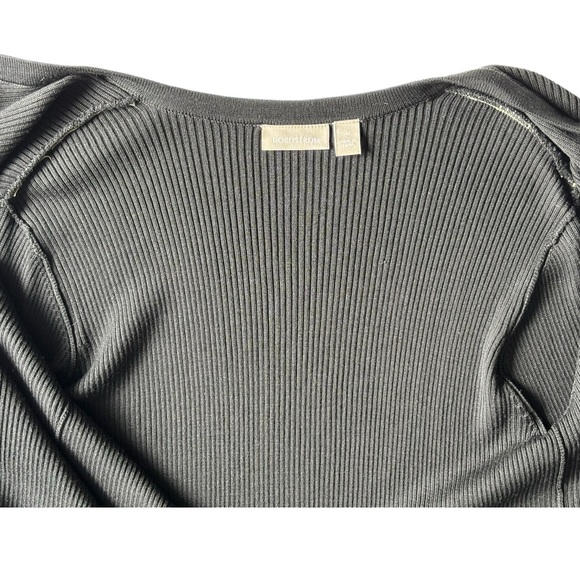 Nordstrom silk long sleeve button down ribbed cardigan twin set w/shell | Size M - Picture 8 of 15